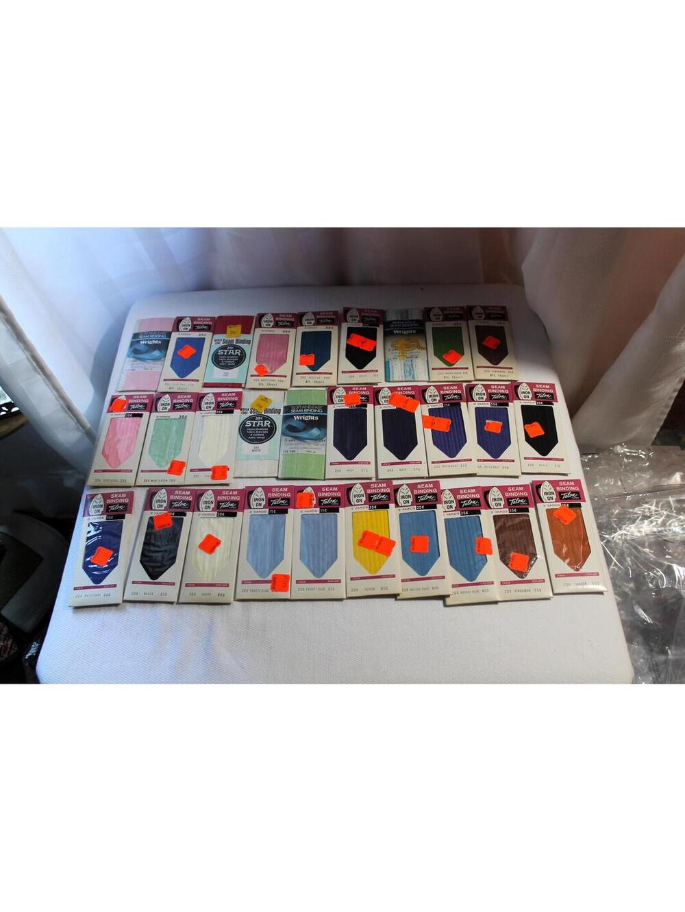 Lot of 29 Vintage Sewing Notions, Seam Bindings, 1970s